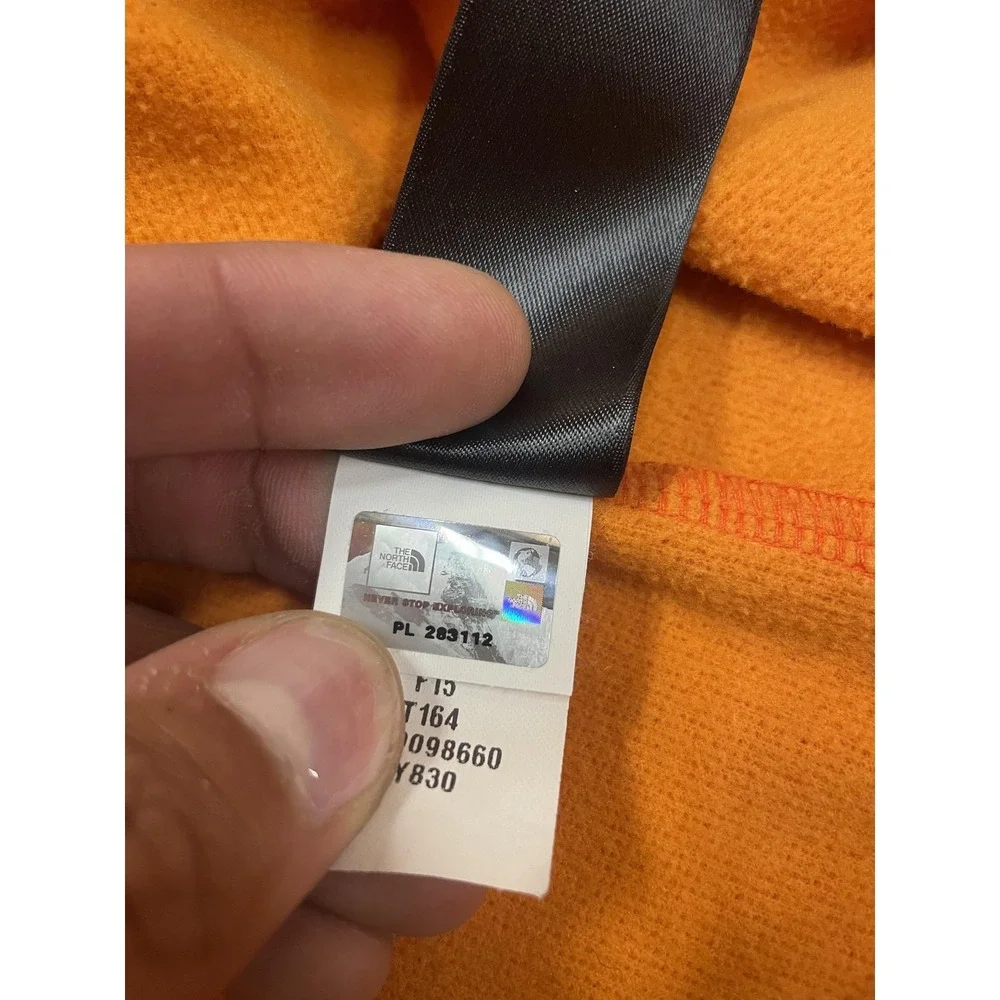 The‎ North Face Pullover Mens Medium Orange 1/4 Zip Fleece Mock Neck Hiking